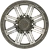 Falcon Ridge Wheel Glide SBL-8S 14x7, 4/156, 5+2, Silver And Gun Metal Gray Wheel