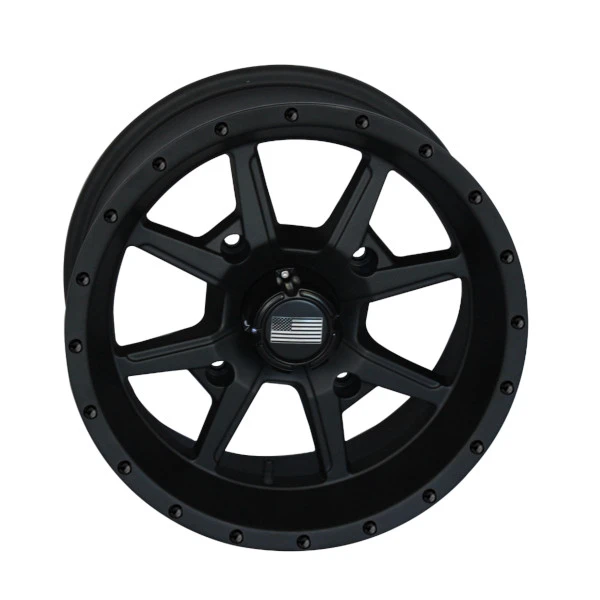 14x7 4/110 Frontline Stealth Black 556 Wheel